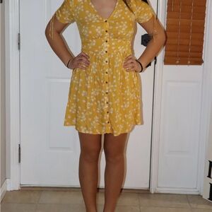 Billabong Yellow Buttoned Sundress